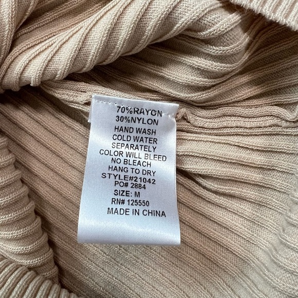 NWT Naked Wardrobe Ribbed Tan Knit Tank Midi Dress - Picture 3 of 7